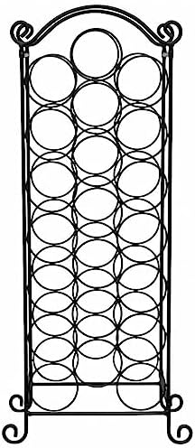 vidaXL Classic Black Metal Wine Rack - Freestanding 21 Bottle Capacity