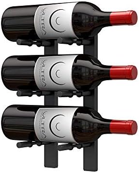 Ultra Wine Racks Wall-Mounted Matte Black 3 Bottle