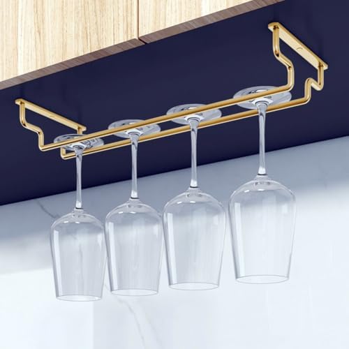 Modern Gold Wine Glass Rack for Cabinet Kitchen Bar