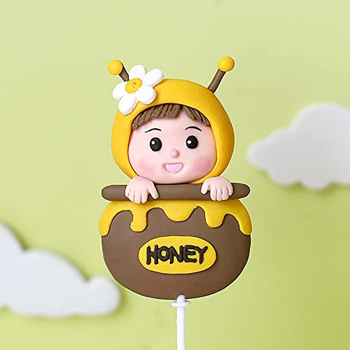 Gyufise 11Pcs Bumble Bee Cupcake Toppers for Baby Shower Birthday Parties