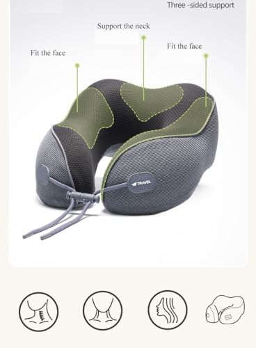 Yuhuru Car Neck Pillow 2Packs Light Grey
