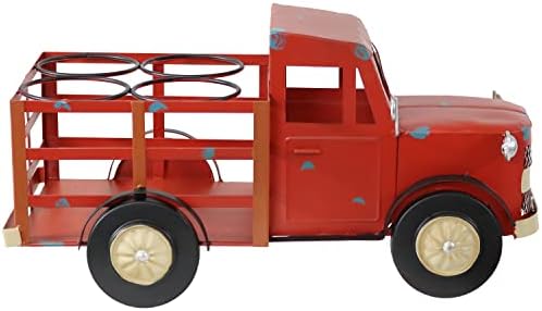 Sunnydaze Rustic Red Truck Wine Rack - Holds 4 Bottles