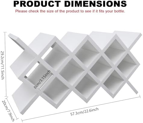 Wall-Mounted Wine Rack with 10 Compartments White