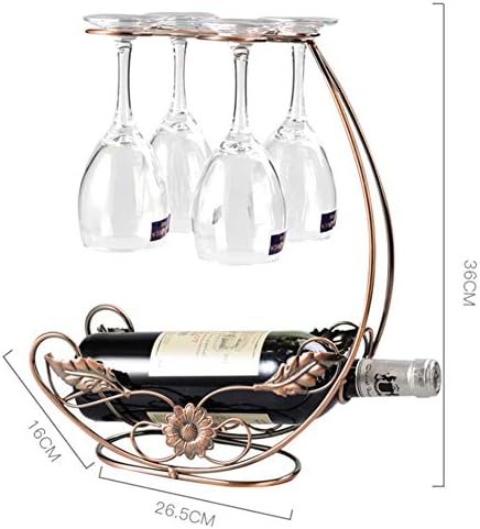 Copper Wine Rack Hanging Glass Holder Bar Stand 1