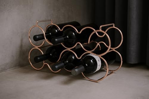 Dependable Industries Rose Gold Wine Rack - 7 Bottle Capacity