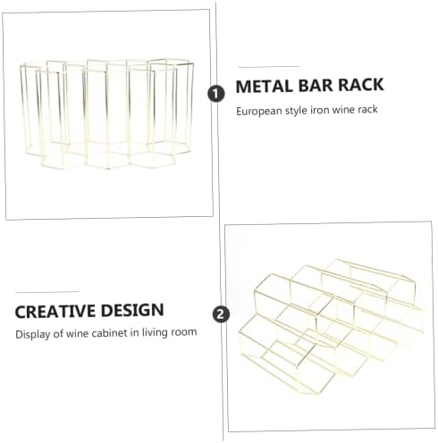 Mikinona Double Layer Freestanding Wine Rack with Gold Finish