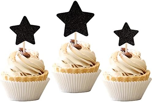30 PCS Glitter Star Cupcake Toppers for Parties