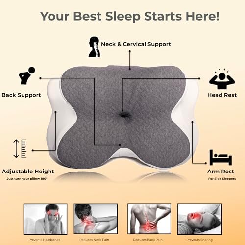 Poufy Cervical Pillow for Neck and Shoulder Support