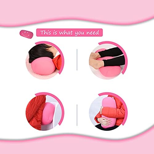 Saluaqui Microbead Roll Pillow - Pink Travel Neck Support Cushion
