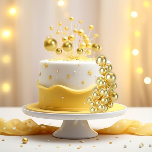 BOUBONI 48 Pcs Gold Cake Topper Decorations