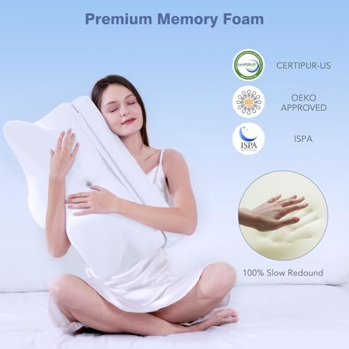 KINGJOY 2-in-1 Neck Pillow - Cooling Back Cervical Support
