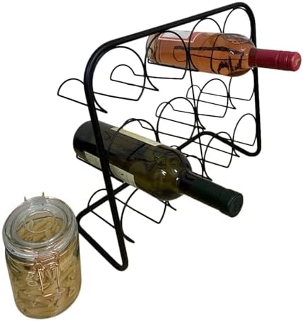 Black Metal Wire Wine Rack for 12 Bottles Freestanding