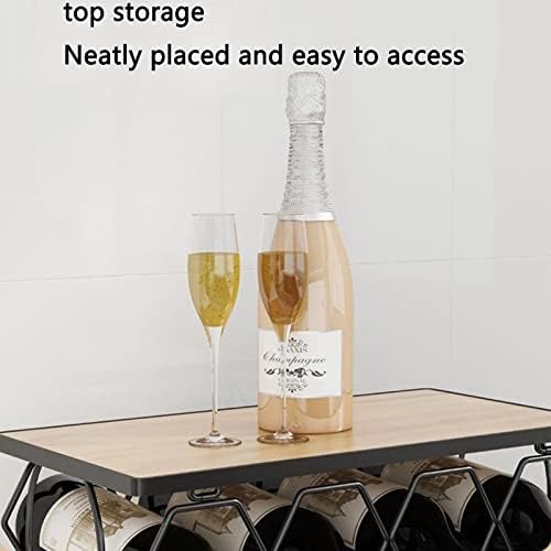 JUSHZ Foldable Wine Rack Holder 6-Bottle Black