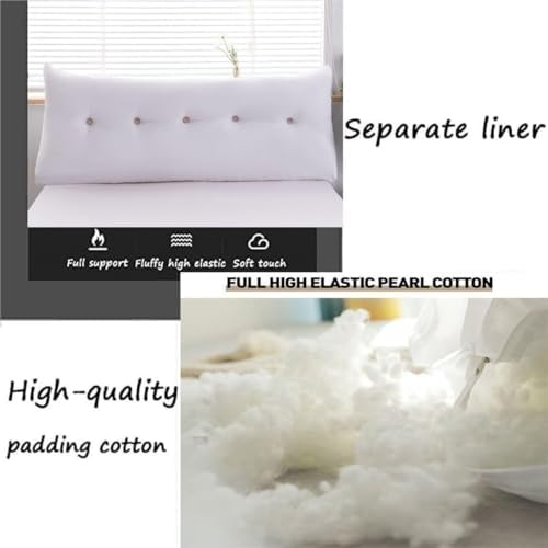 Removable Washable Wedge Headboard Pillow in Ivory White