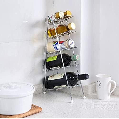 5 Bottle Free Standing Iron Wine Rack