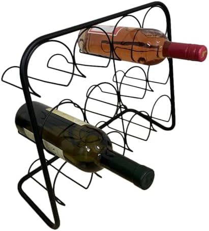 Black Metal Wire Wine Rack for 12 Bottles Freestanding