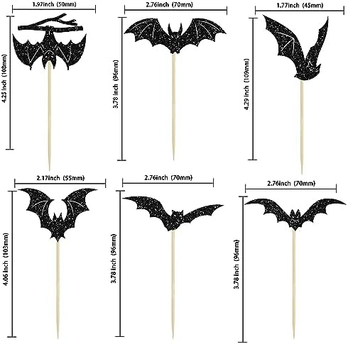 Gyufise 24Pcs Halloween Bat Cupcake Toppers 1