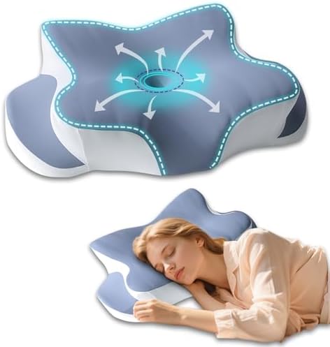 Mckkymi Memory Foam Cervical Pillow - Cooling Side Sleeper with Two Heights