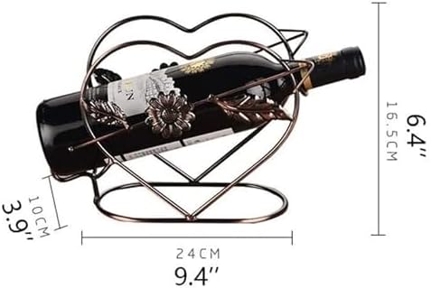 Freestanding Wine Rack in Heart Shape with Bronze Finish