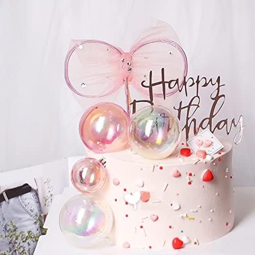 BEAIMUXI 24PCS Bubble Pearl Cake Toppers DIY Decor
