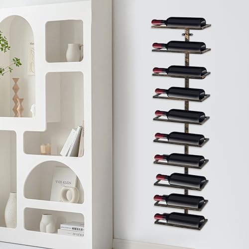 Kangten Vertical Wall Wine Rack 10-Bottle Bronze Holder