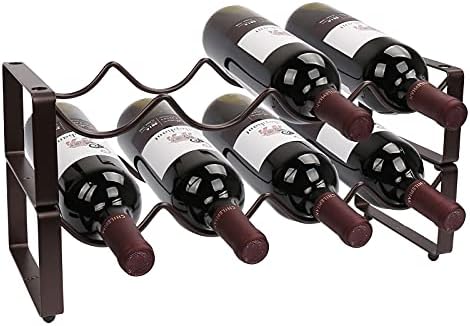 OBloved Metal 2 Tier Wine Rack - 8 Bottle Storage