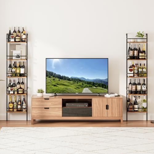 Heakrit 5-Tier Wall-Mounted Wine Rack with Fences