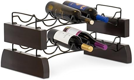 BIRDROCK HOME Stackable Wine Rack Set of 2 Espresso