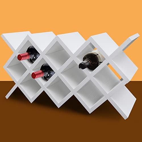White Wall-Mounted Wine Rack with 10 Compartments