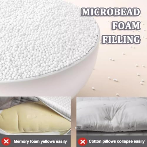 Midremer 2 Pack Microbead Pillows for Neck and Back Support