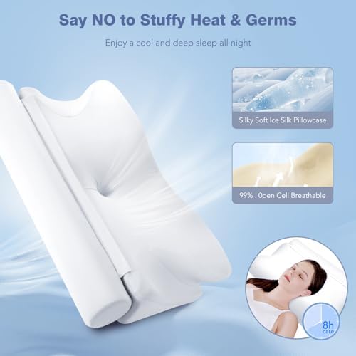 KINGJOY 2-in-1 Neck Pillow - Cooling Back Cervical Support