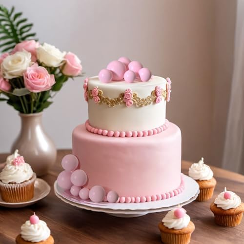 ASTARON 20 Pcs Light Pink Ball Cake Decorations