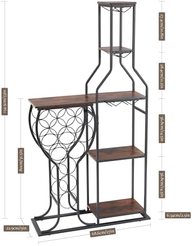 Freestanding Wine Rack 11 Bottles 5 Tier Storage Shelves