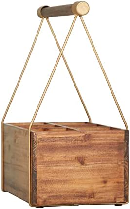 Deco 79 6 Bottle Wine Rack with Gold Accents