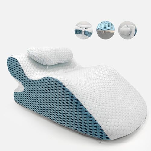 Face Down Pillow with Neck Support for Sleeping and Movies