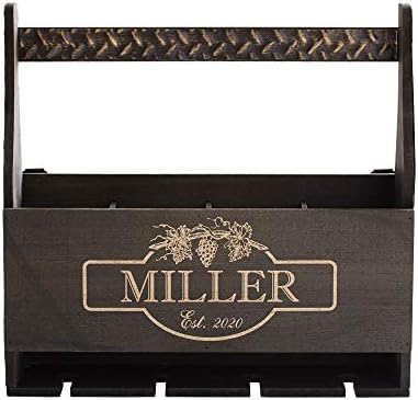 Personalized Rustic Wood Wine Rack with Name - Vineyard Edition