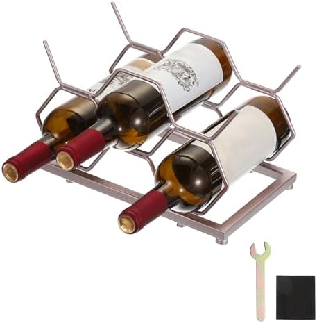 Uxcell 5-Bottle Tabletop Wine Rack with Wrench
