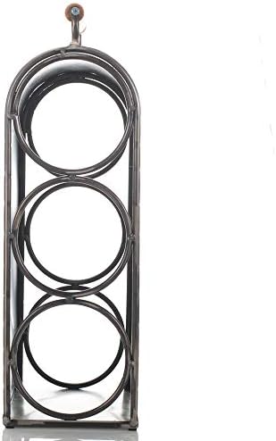 Drew Derose 3-Bottle Galvanized Wine Holder Rack