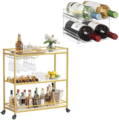 Lifewit 3 Tier Wine Rack with Lockable Wheels 1