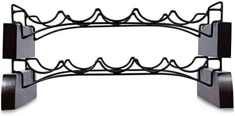 BIRDROCK HOME Stackable Wine Rack Set of 2 Espresso