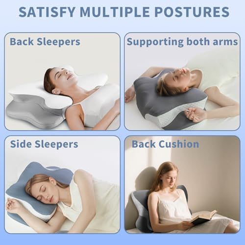 Mckkymi Memory Foam Cervical Pillow - Cooling Side Sleeper with Two Heights