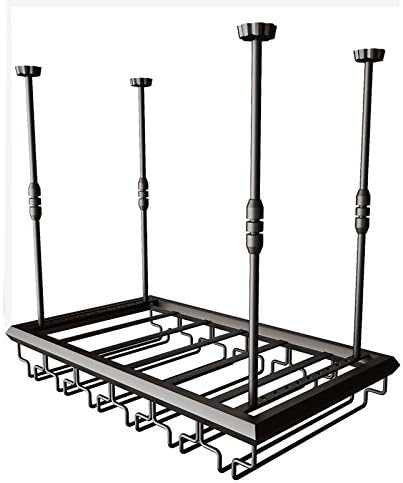 Pimex Adjustable Wall-Mounted Wine Rack with Bottle Holder and Glass Storage