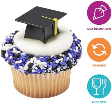 DecoPac Graduation Hat Cupcake Toppers - 24 Pack
