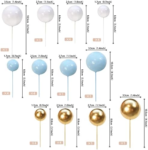 ZHUOWEISM 24 PCS Colorful Foam Ball Cake Toppers