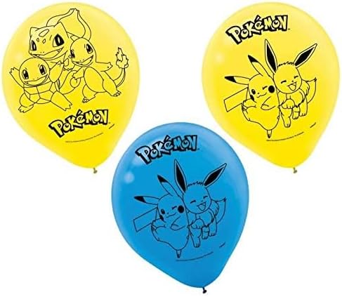 Amscan Pokemon Themed Latex Balloons - 12 Pack of 6