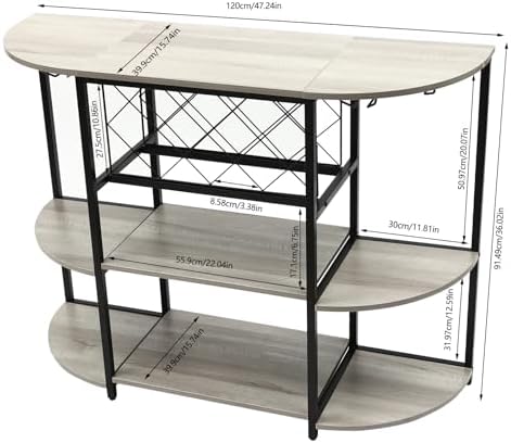 QUSKLISU Wine Rack Table with LED Light