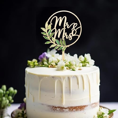 Rustic Wooden Mr and Mrs Cake Topper - Eco-Friendly