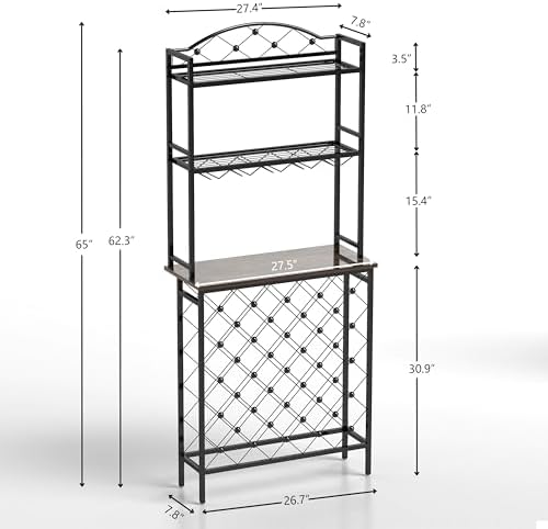 20 Bottle Freestanding Wine Rack with 3-Tier Storage 1