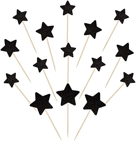 30 PCS Glitter Star Cupcake Toppers for Parties