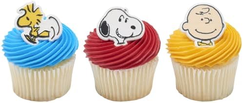 DecoPac Peanuts Characters Cupcake Rings - 24 Pack